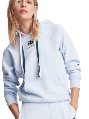 New Balance Baby Blue Hoodie with Ribbon Drawcords